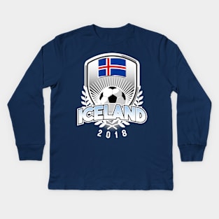 Iceland Soccer 2018 Kids Long Sleeve T-Shirt